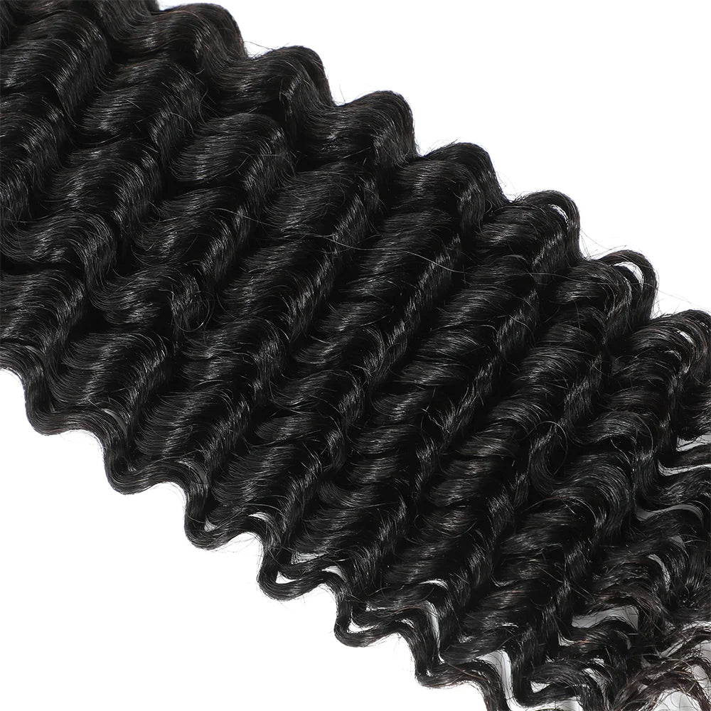 Brown Colored Human Braiding Hair 2 Bundles/Pack 100g 18 Inch Deep Wave Curly Bulk 100% Human Hair for Braiding No Weft 10A