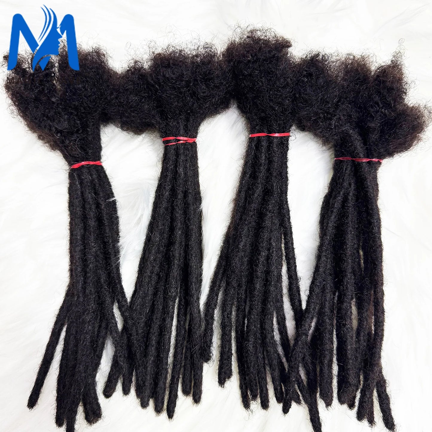 0.6cm Width 4-8 Inches 10 Strands Loc Extensions Human Hair 100% Full Handmade Permanent Dreadlock Extensions for Women Men