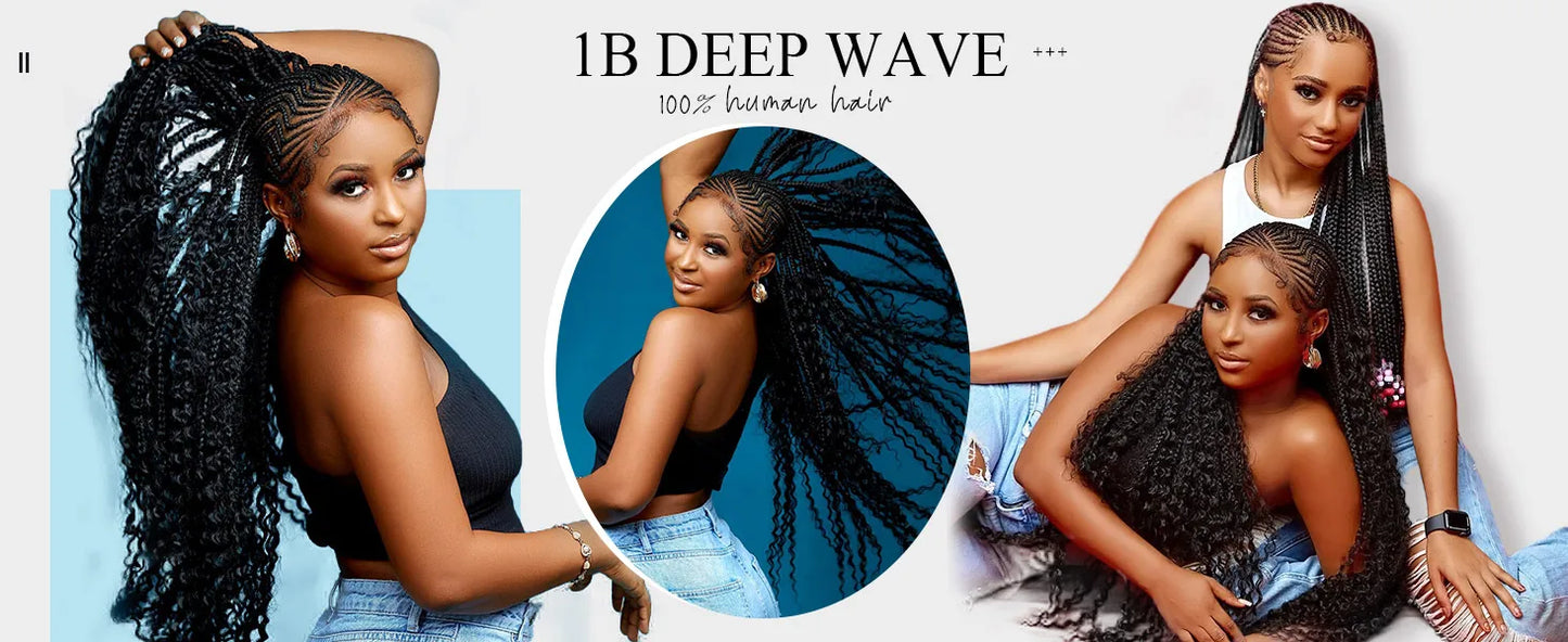 V Beauty Human Hair Braiding Hair Bundles for Boho Braids No Weft Human Hair Bulk 200g Wet and Wavy Hair Extensions