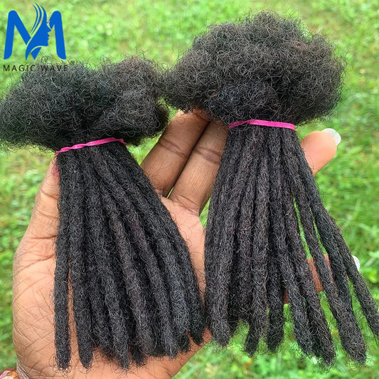 0.6cm Width 4-8 Inches 10 Strands Loc Extensions Human Hair 100% Full Handmade Permanent Dreadlock Extensions for Women Men