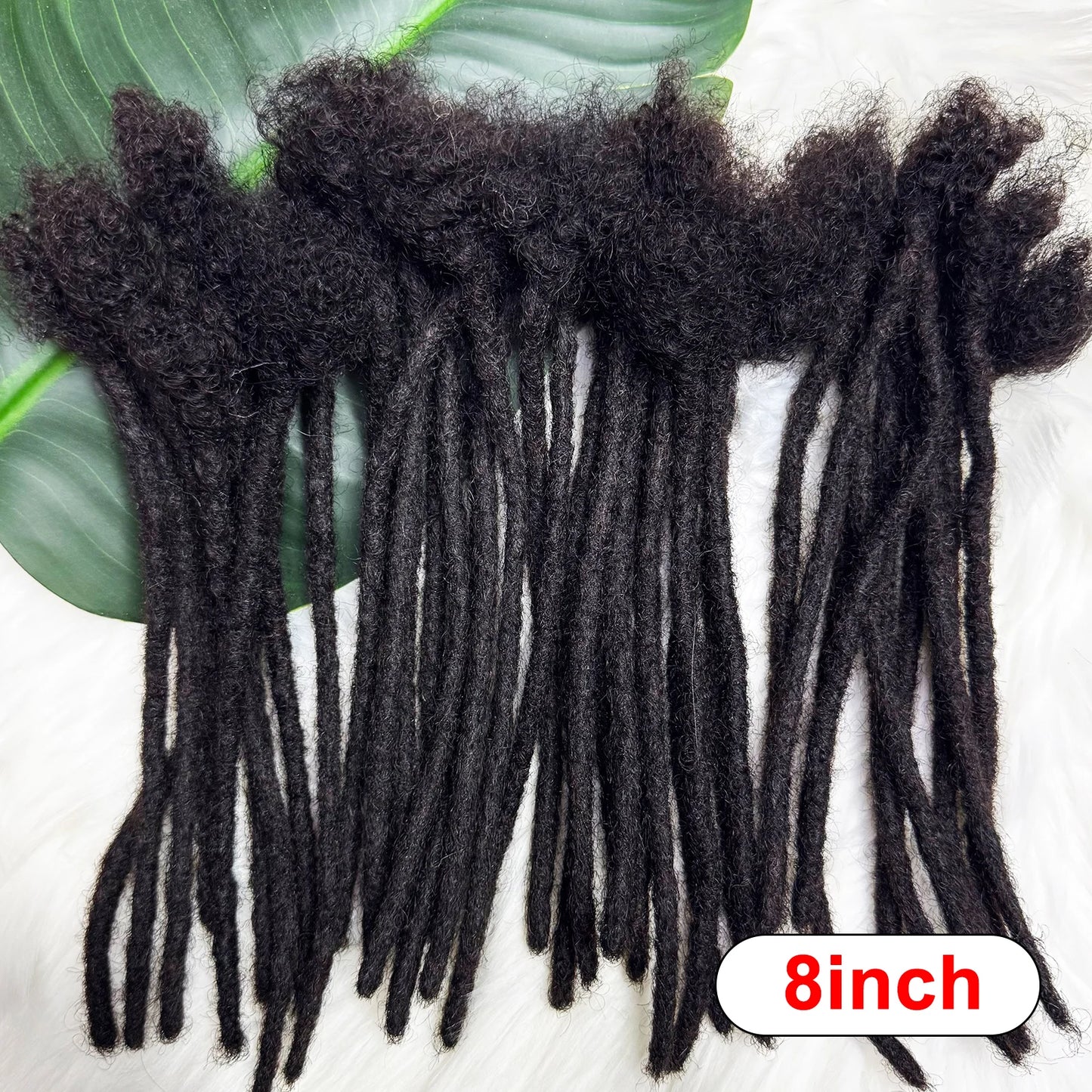 0.6cm Width 4-8 Inches 10 Strands Loc Extensions Human Hair 100% Full Handmade Permanent Dreadlock Extensions for Women Men