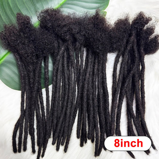 0.6cm Width 4-8 Inches 10 Strands Loc Extensions Human Hair 100% Full Handmade Permanent Dreadlock Extensions for Women Men