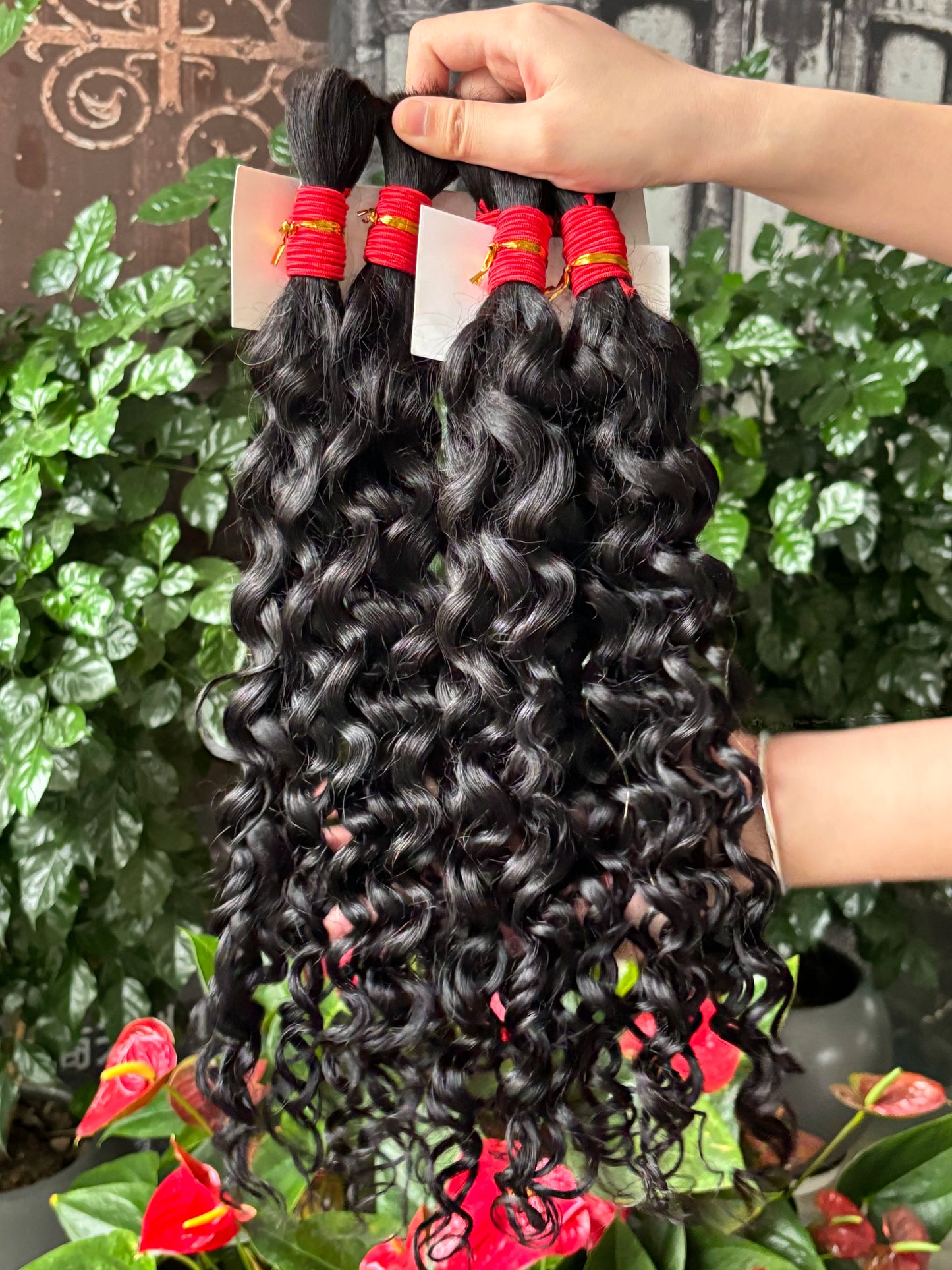 V Beauty Human Hair Braiding Hair Bundles for Boho Braids No Weft Human Hair Bulk 200g Wet and Wavy Hair Extensions