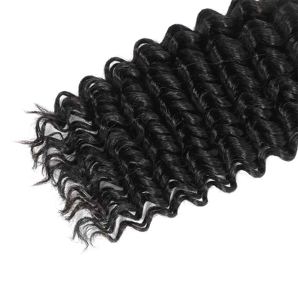 Brown Colored Human Braiding Hair 2 Bundles/Pack 100g 18 Inch Deep Wave Curly Bulk 100% Human Hair for Braiding No Weft 10A