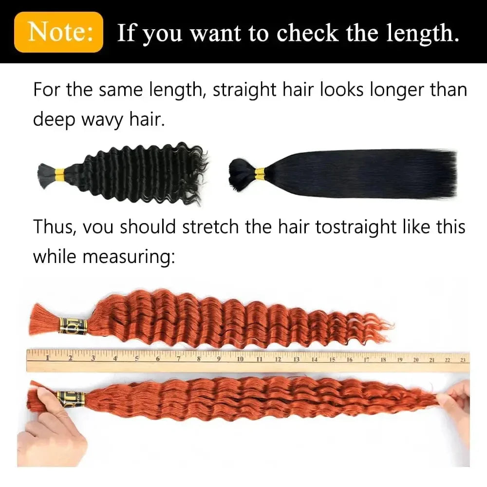 V Beauty Human Hair Braiding Hair Bundles for Boho Braids No Weft Human Hair Bulk 200g Wet and Wavy Hair Extensions